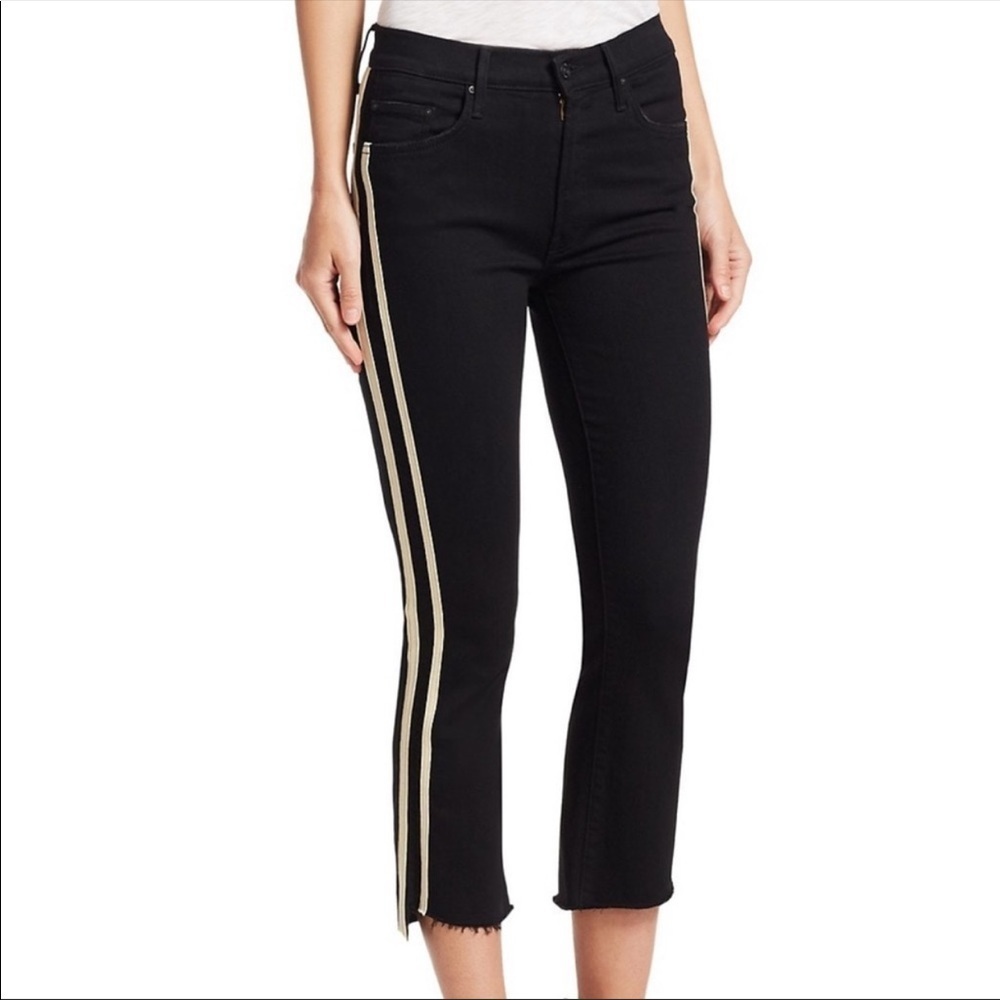 MOTHER Insider Crop‎ Step Fray in Guilty Racer Denim Jeans Size 26